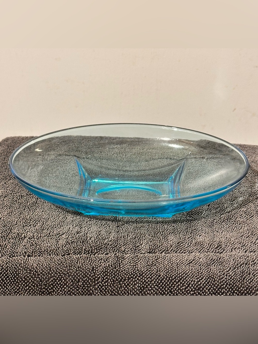 Vintage Hazel Atlas Capri Blue Glass Bowl Colony Oval 8" x 5 1/8"